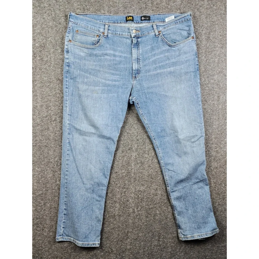 Lee Classic Fit Jeans Mens 42x29 Light Blue Denim Straight Leg Pants
